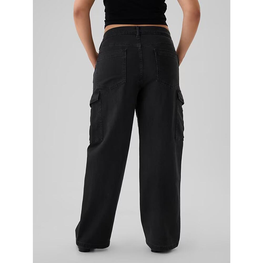 NWT Gap Mid Rise '90s Loose Cargo Jeans Washed Blk Grunge Baggy Skater Sz 33 16 - Picture 12 of 16